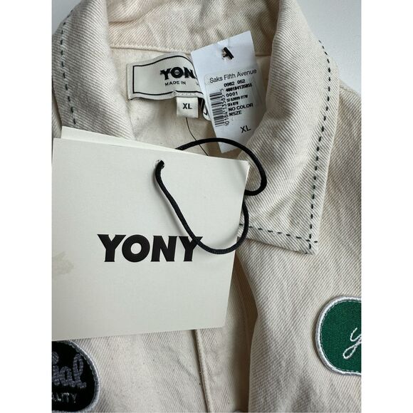 NWT Yony Short Sleeve Button-Up Canvas Workman Shirt Cream Size XL $250 - Picture 8 of 9